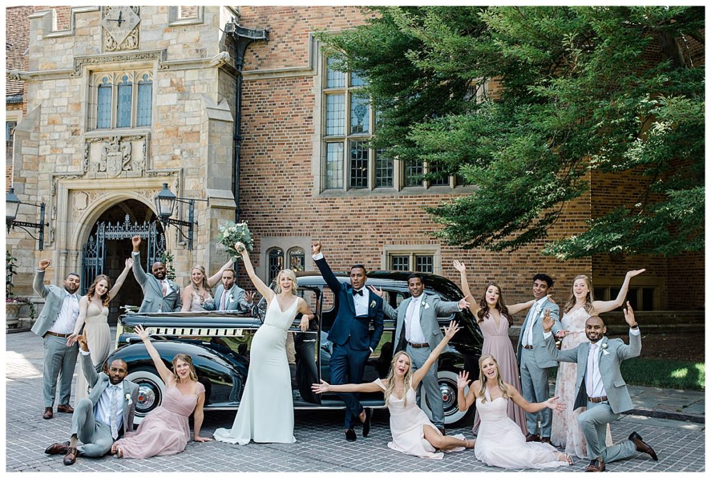 Friday Party vintage car Meadowbrook Hall Wedding Michigan by Alicia Frances Photography