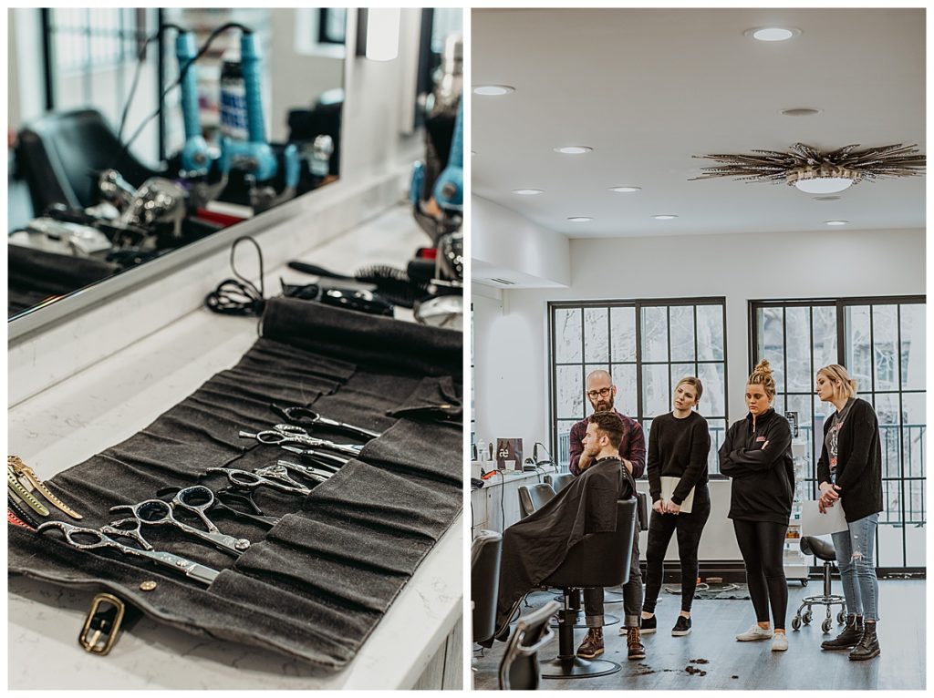 Haircutting Branding Session for Steve Champine at Alex Elmilio by Alicia Frances Photography